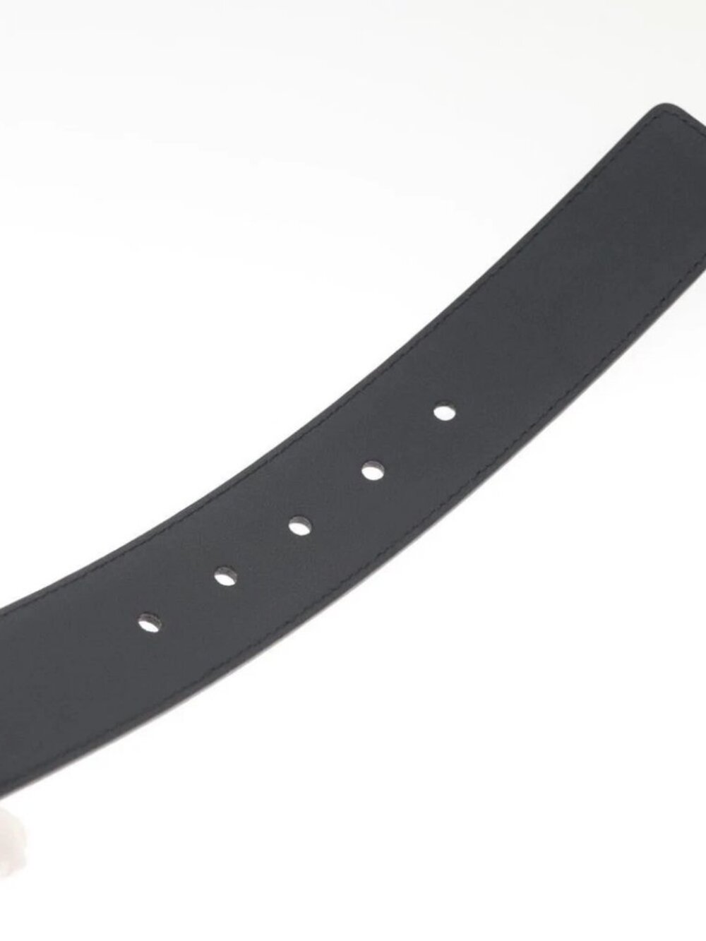 GUCCI Belt Leather Outlet 38.2" Navy Silver 449716 Auth 123067 - Picture 10 of 11